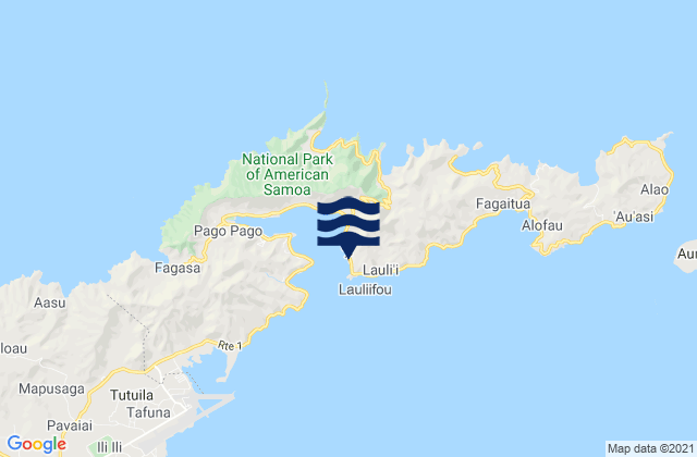 Mappa delle maree di Aūa, American Samoa