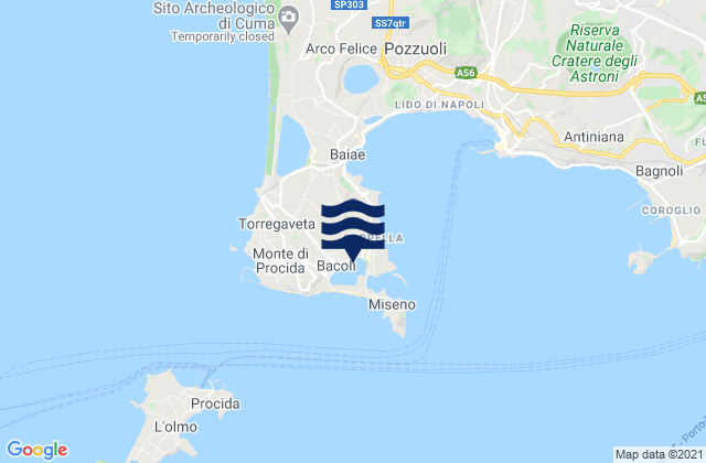 Mappa delle maree di Bacoli, Italy