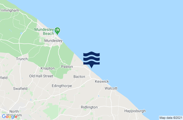 Mappa delle maree di Bacton Beach, United Kingdom