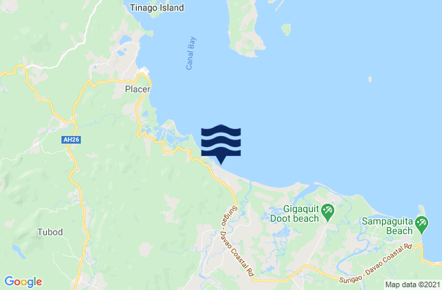 Mappa delle maree di Bacuag, Philippines
