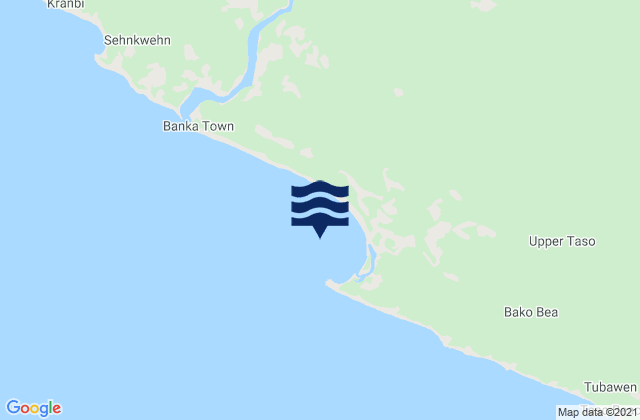Mappa delle maree di Bafu Bay, Liberia