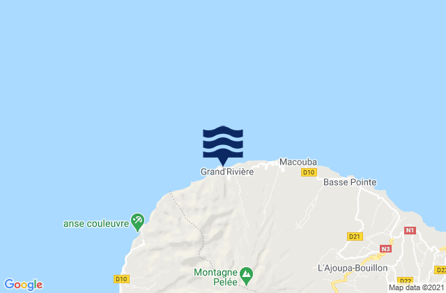 Mappa delle maree di Bagasse, Martinique