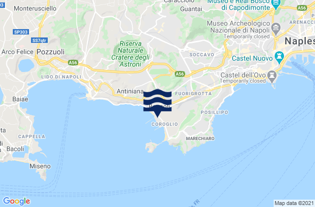 Mappa delle maree di Bagnoli, Italy