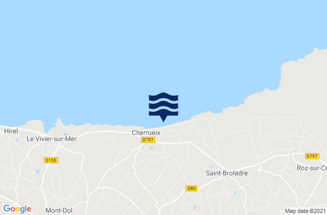 Mappa delle maree di Baguer-Pican, France