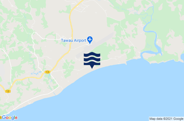 Mappa delle maree di Bahagian Tawau, Malaysia
