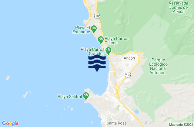 Mappa delle maree di Bahia De Ancon, Peru