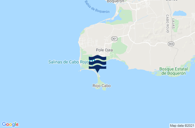 Mappa delle maree di Bahia Salinas, Puerto Rico