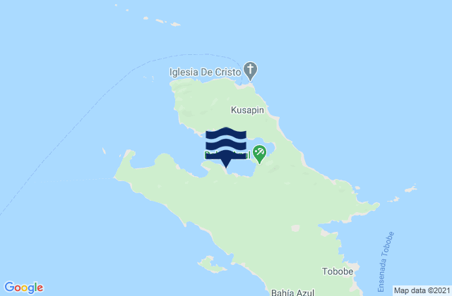 Mappa delle maree di Bahía Azul, Panama