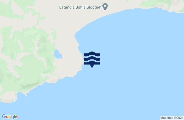 Mappa delle maree di Bahía Sloggett, Argentina