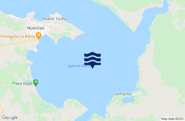Mappa delle maree di Bahía de Nuevitas, Cuba