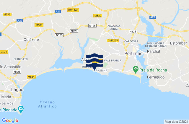 Mappa delle maree di Baia, Portugal