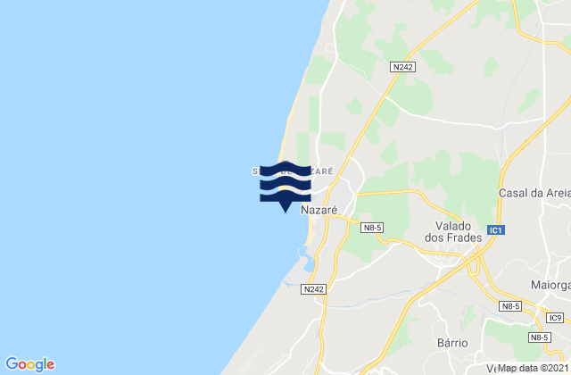 Mappa delle maree di Baia de Pederneira, Portugal