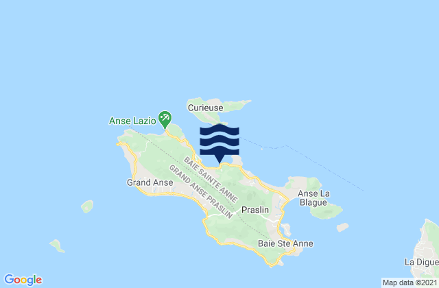 Mappa delle maree di Baie Sainte Anne, Seychelles