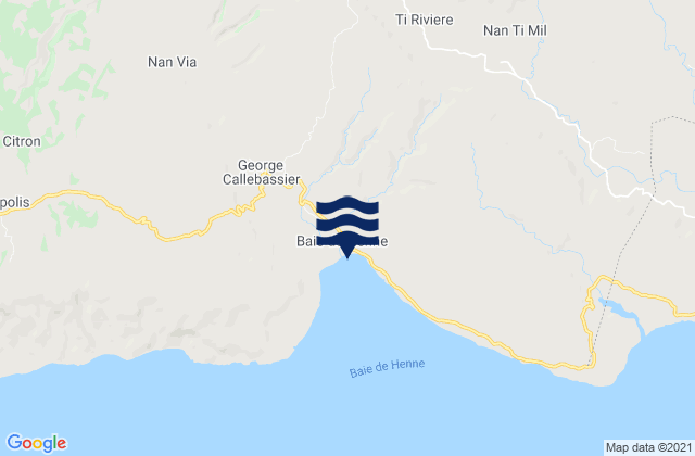 Mappa delle maree di Baie de Henne, Haiti
