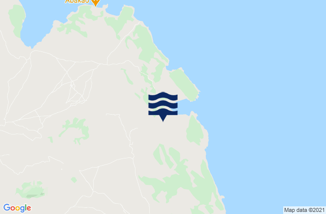 Mappa delle maree di Baie de Rigny, Madagascar