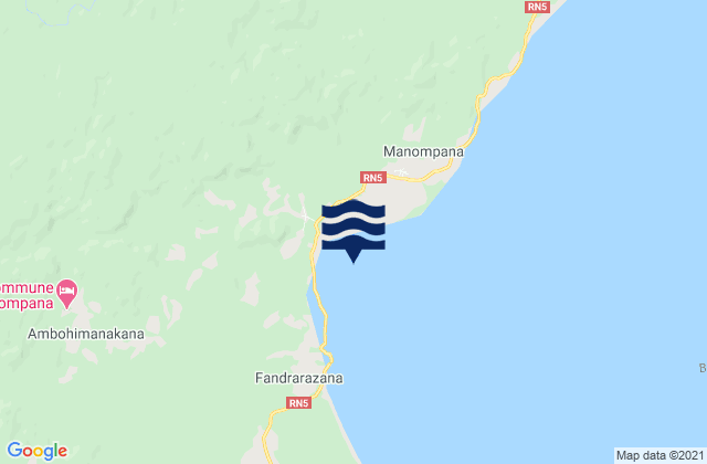 Mappa delle maree di Baie de Tintingue, Madagascar