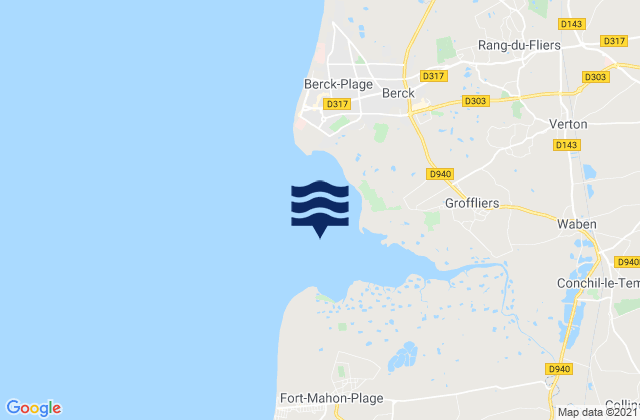 Mappa delle maree di Baie de l'Authie, France