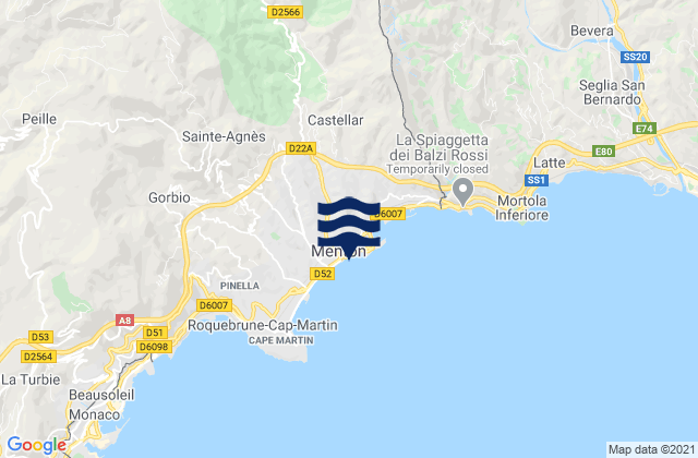 Mappa delle maree di Baie du Soleil, France