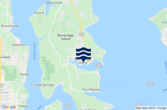 Mappa delle maree di Bainbridge Island, United States