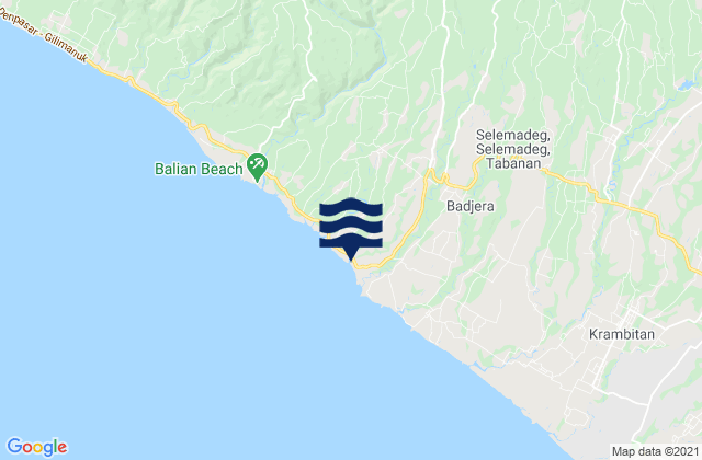 Mappa delle maree di Bajera, Indonesia