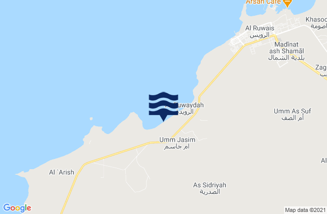 Mappa delle maree di Baladīyat ash Shamāl, Qatar