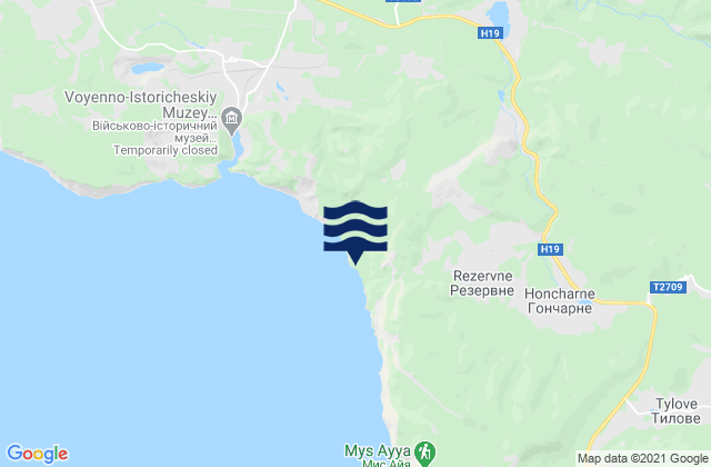 Mappa delle maree di Balaklava District, Ukraine
