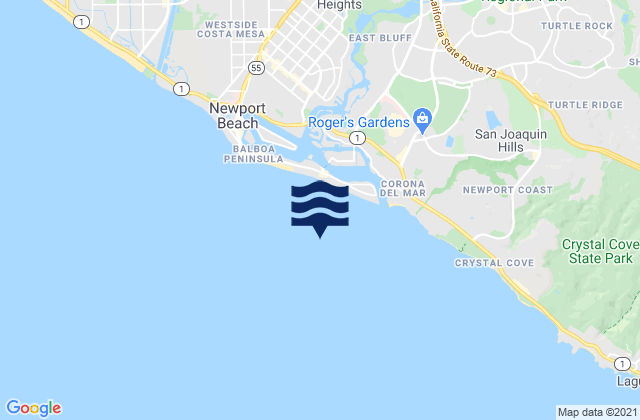 Mappa delle maree di Balboa Beach, United States