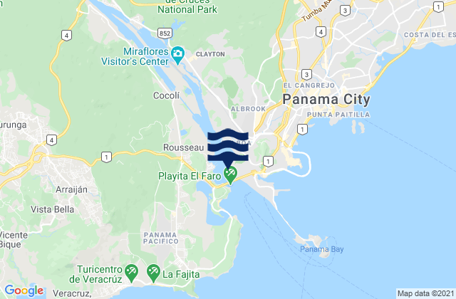 Mappa delle maree di Balboa, Panama