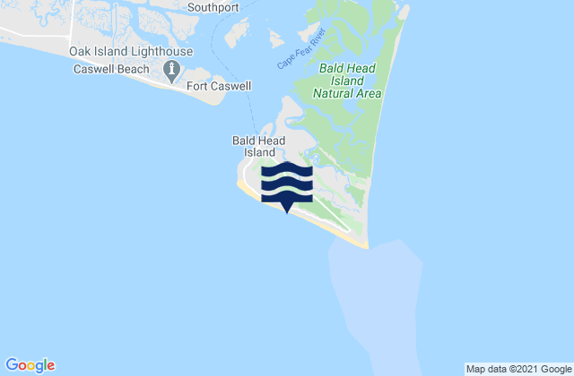 Mappa delle maree di Bald Head Island, United States