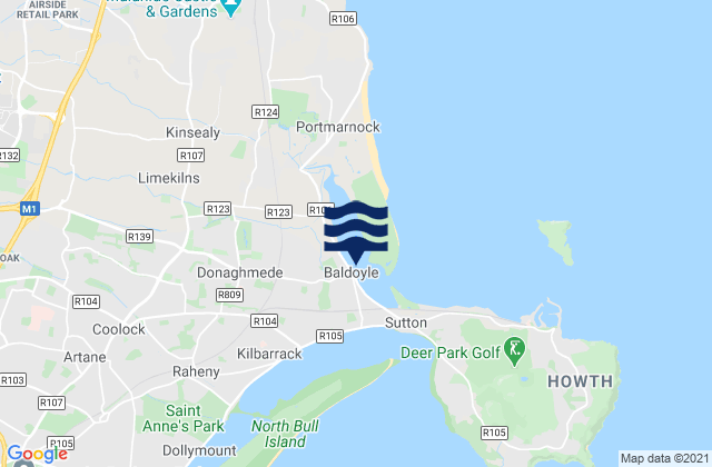 Mappa delle maree di Baldoyle, Ireland