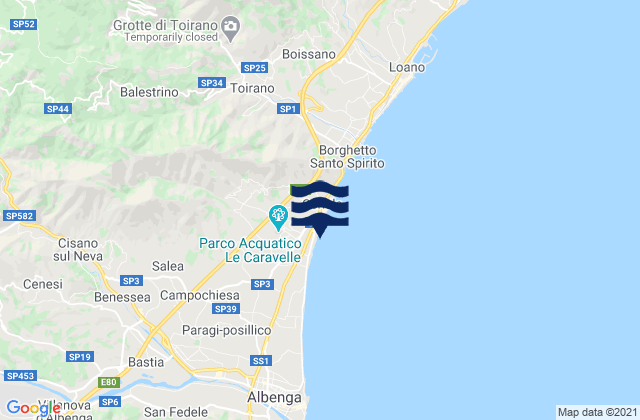 Mappa delle maree di Balestrino, Italy