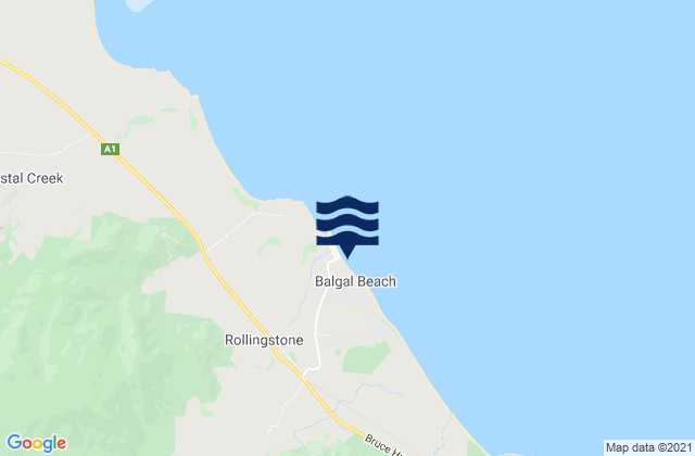 Mappa delle maree di Balgal Beach, Australia