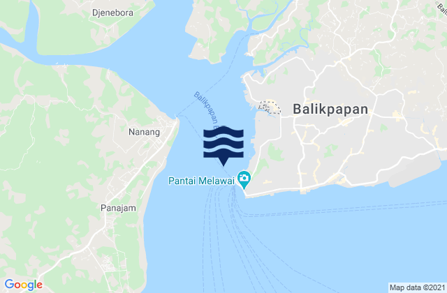 Mappa delle maree di Balik Papan, Indonesia