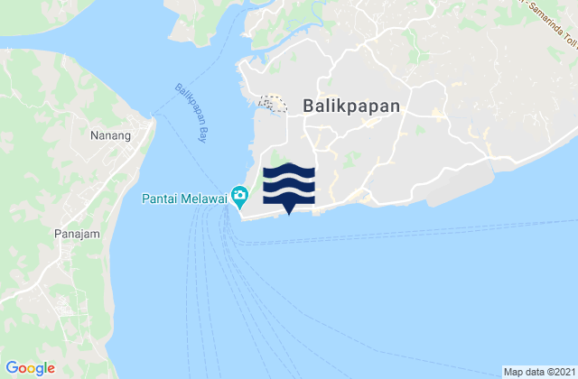 Mappa delle maree di Balikpapan, Indonesia