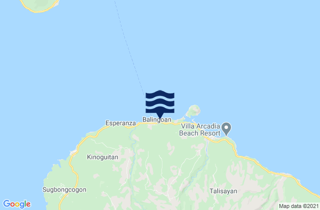 Mappa delle maree di Balingoan, Philippines