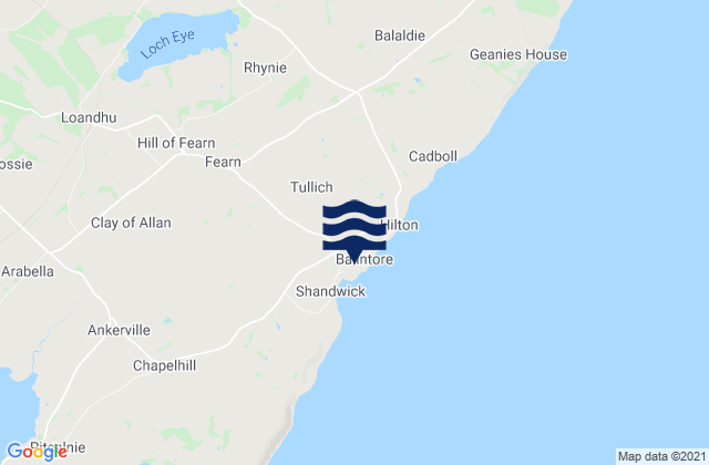 Mappa delle maree di Balintore, United Kingdom