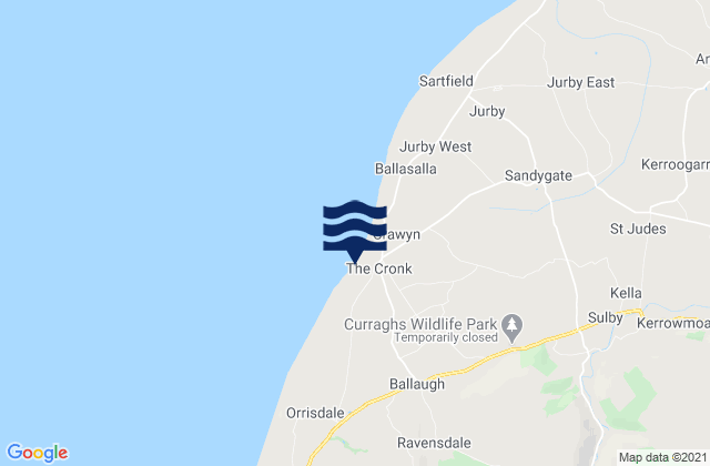 Mappa delle maree di Ballaugh, Isle of Man