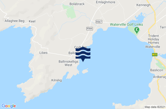 Mappa delle maree di Ballinskelligs Bay Castle, Ireland