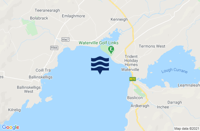 Mappa delle maree di Ballinskelligs Bay, Ireland