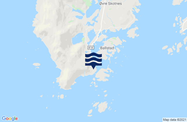 Mappa delle maree di Ballstad, Norway
