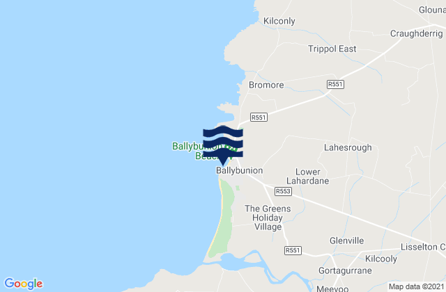 Mappa delle maree di Ballybunnion, Ireland