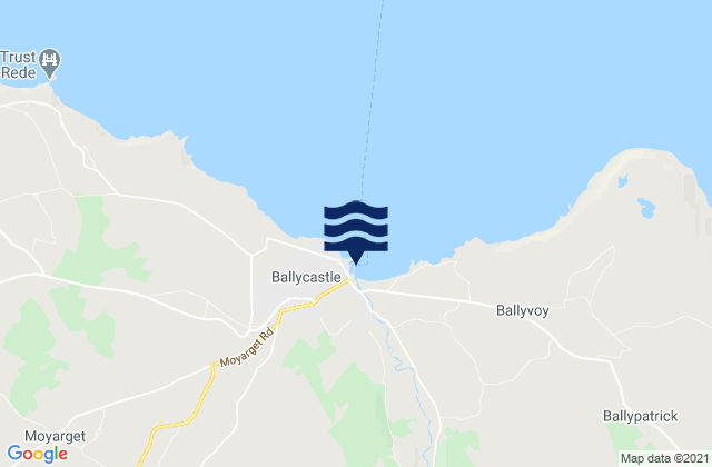 Mappa delle maree di Ballycastle Bay, United Kingdom