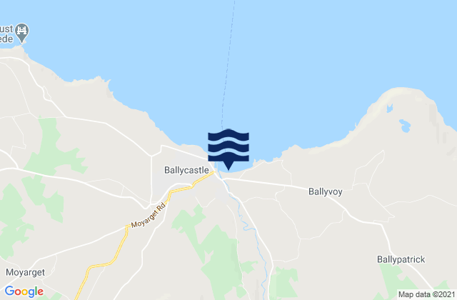 Mappa delle maree di Ballycastle Beach, United Kingdom