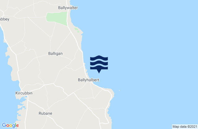 Mappa delle maree di Ballyhalbert Bay, United Kingdom