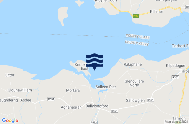 Mappa delle maree di Ballylongford Bay, Ireland