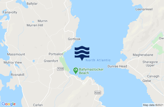 Mappa delle maree di Ballymastocker Bay, Ireland