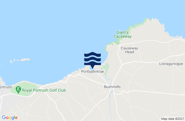 Mappa delle maree di Ballymoney, United Kingdom