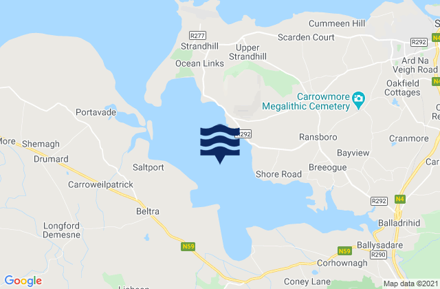 Mappa delle maree di Ballysadare Bay, Ireland
