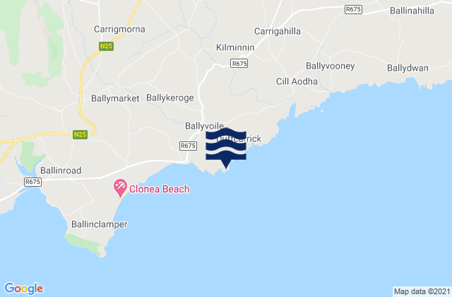 Mappa delle maree di Ballyvoyle Head, Ireland