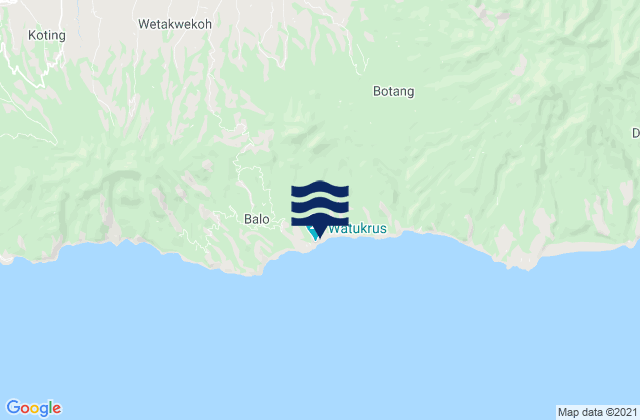Mappa delle maree di Baluk, Indonesia
